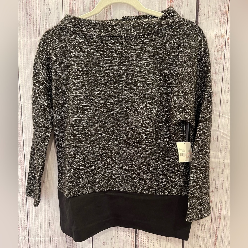 Kate Hill super classic tunic. Black and white tweed. NWT.